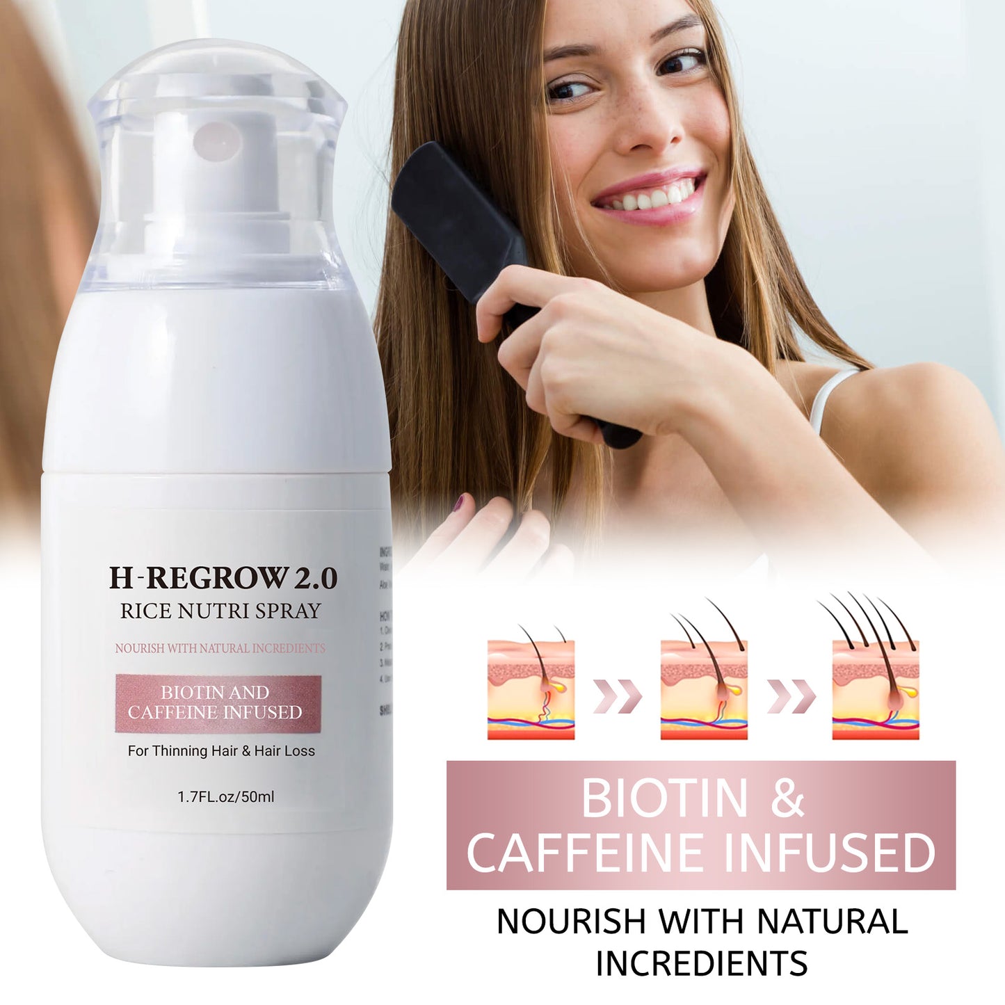 Rice Nutrition Biotin & Caffeine Infused Hair Growth Spray